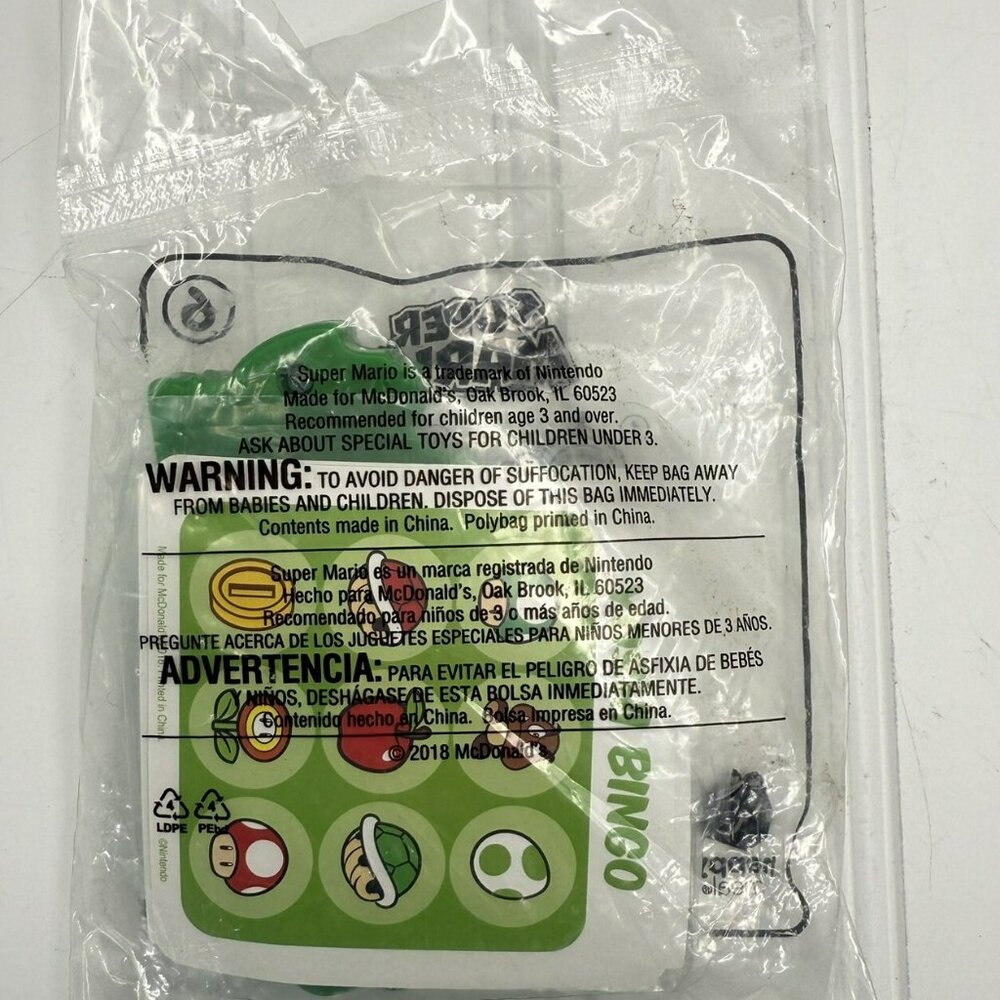 Super Mario YOSHI BINGO GAME McDonalds 2018 Happy Meal Toy 6‎ NEW NIP - Picture 2 of 2